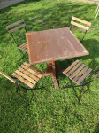 Miza lesena in stoli (zložljivi Ikea ) 5x / prodam oz. izposodim