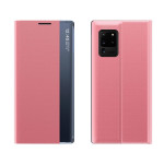 Etui ovitek Sleep Case iz eko usnja za Samsung Galaxy A02s EU roza