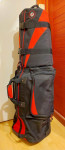 Potovalna zaščitna golf torba GB travel bag rdeče-črna samostoječa