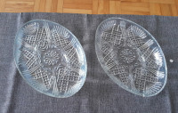 Steklen ovalni pladenj z razdelki - 2x