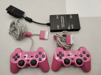 Sony PlayStation 2 - pink kontroler dva kosa + adapter za 4 igralce