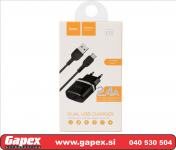 HOCO Hišni polnilec - 2.4A 2x USB plug + typ C kabel C12