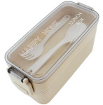 Prenosna lunch box posoda za hrano 750ML + pribor bež