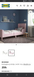 Roza otroška postelja, IKea, raztegljiva do 200×80,