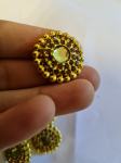 Komplet kovinskih gumbov, zlati z rumenimi kamni