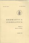 Onomastica Jugoslavica, Knjiga 10