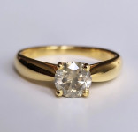 Prstan z diamantom - zaročni (diamant 1,00ct / zlato 18k)