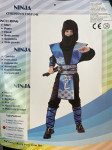 Pustni kostum ninja, vel. 120-130, lepo ohranjen