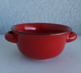 Skledica z ročajema KIL Jugoslavija, rdeča keramika