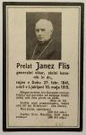 Prelat Janez Flis, 1841-1919, spominska podobica ob smrti