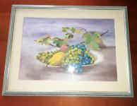 slika akvarel z motivom sadja