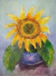 Umetniška slika "Sončnica v posodi"