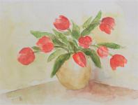 Umetniška slika "Tihožitje/Cvetje/Tulipani v vazi"