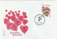 Slovenija VALENTINOVO DAN LJUBEZNI FDC OPD 1994