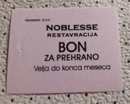 BON za prehrano restavracija Noblesse UNC mali format