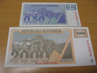 SLOVENIJA BON  za 0,50 in 2000 TOLARJEV 1992