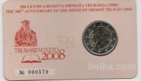 Euro kovanci - numizmatična kartica 2€ Primož Trubar