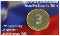 Kartica 3€ - 2011 PROOF 20. obletnica samostojnosti RS