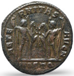 LaZooRo: Rimsko cesarstvo - AE Follis Maksencija (306-312 AD) Dioskuri