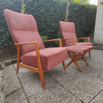Vintage arm-chair and footstool by Alf Svensson
