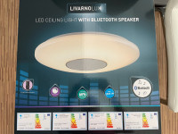 LED stropna luč LivarnoLux z zvočnikom