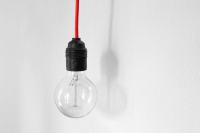 Stropna viseča luč/svetilka žarnica (3x) - tekstilni kabel