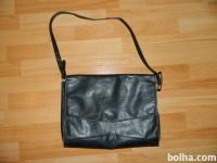Usnjena ženska torbica, črna