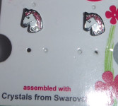 Čudoviti dekliški uhani s Swarowski kristali samorog, kot novi