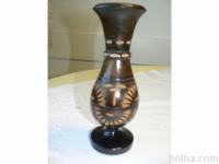 Lesena vaza - ročno delo, višina 19,5 cm, brezhibna