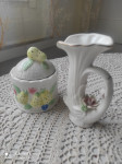 Vaza "labod" porcelan in sladkornica s pokrovom