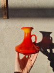 Vintage, rdeča vaza, vrč steklen