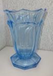 Vintage vaza, modro steklo, višina 14 cm, premer 10 cm