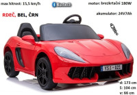 Športni avto na akumulator YSA021A 24V 180W (rdeč, bel, rumen)