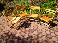 4 kom zložljivi vrtni retro stoli,leseni stoli,retro stol,lesen stol