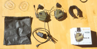 Taktične aktivne slušalke EARMOR M32 + PTT KENWOOD/Baofeng + nosilci č