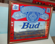 Bud, king of beers ogledalo, znak, 56 cm x 56  cm