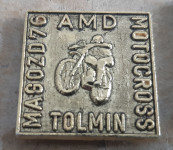 Značka Avto moto društvo AMD Tolmin Magozd 1976 zlata