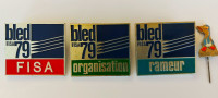 Značke SP veslanje Bled 1979 FISA Bertoni Milano uradne originalne RRR