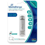 USB ključek STICK MediaRange 32 GB USB 3.1 kombiniran z USB Type-C