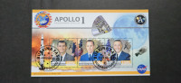 Apollo 1, vesolje - Burkina Faso 2023 - blok 3 znamk, žigosan (Rafl01)