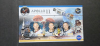 Apollo 11, vesolje - Burkina Faso 2023 -blok 3 znamk, žigosan (Rafl01)