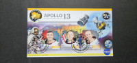 Apollo 13, vesolje - Burkina Faso 2023 -blok 3 znamk, žigosan (Rafl01)