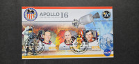 Apollo 16, vesolje - Burkina Faso 2023 -blok 3 znamk, žigosan (Rafl01)