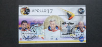 Apollo 17, vesolje - Burkina Faso 2023 -blok 2 znamk, žigosan (Rafl01)