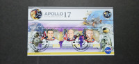 Apollo 17, vesolje - Burkina Faso 2023 -blok 3 znamk, žigosan (Rafl01)