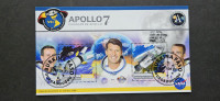 Apollo 7, vesolje - Burkina Faso 2023 - blok 2 znamk, žigosan (Rafl01)