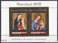 EKVATORIALNA GVINEJA 1972 BOŽIČ RELIGIJA ** Mi BL50 ** zlat blok (2)