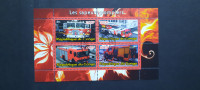 gasilska vozila - Kongo 2011 - blok 4 znamk, žigosan  (Rafl01)