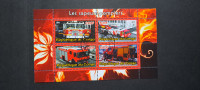 gasilska vozila - Kongo 2011 - blok 4 znamk, žigosan (Rafl01)