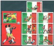 GUINEA BISSAU nogomet - SP 1990 znamke + blok nežigosano